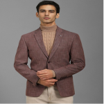 Self Design Slim Fit Single-Breasted Formal Blazer