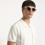 Striped Relaxed Fit Cotton Polo Collar T-shirt