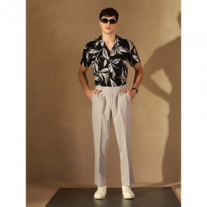 Men Baggy Fit Pleated Trousers