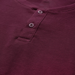 Men Burgundy Solid Henley Neck T-shirt