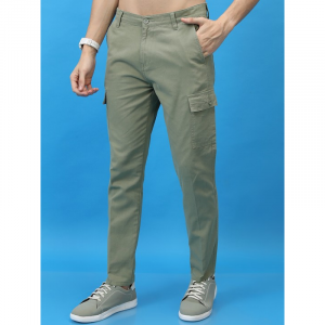 Men Relaxed Fit Mid Rise Linen Trousers