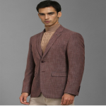 Self Design Slim Fit Single-Breasted Formal Blazer