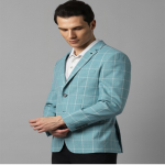 Men Checked Slim-Fit Single Breasted Formal Blazer