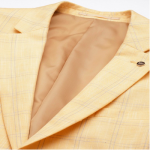 Linen Cotton Slim Fit Checked Single-Breasted Formal Blazer