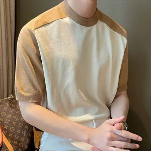 Men Colourblocked Round Neck T-shirt