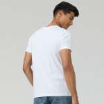 Men White Cotton Crew Neck T-shirt