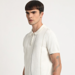 Striped Relaxed Fit Cotton Polo Collar T-shirt