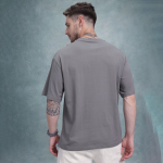 Typography Print Pure Cotton Drop-Shoulder Sleeves T-shirt